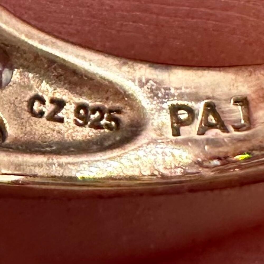 PAJ 925 sterling silver rose gold pink purple cubic zirconia CZ ring size 7.5 - Picture 5 of 8